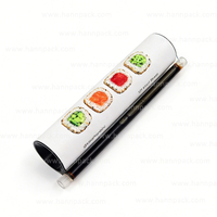 Tubo de papel para sushi de dise&ntilde;o personalizado ecol&oacute;gico, tubo de embalaje emergente para sushi para llevar