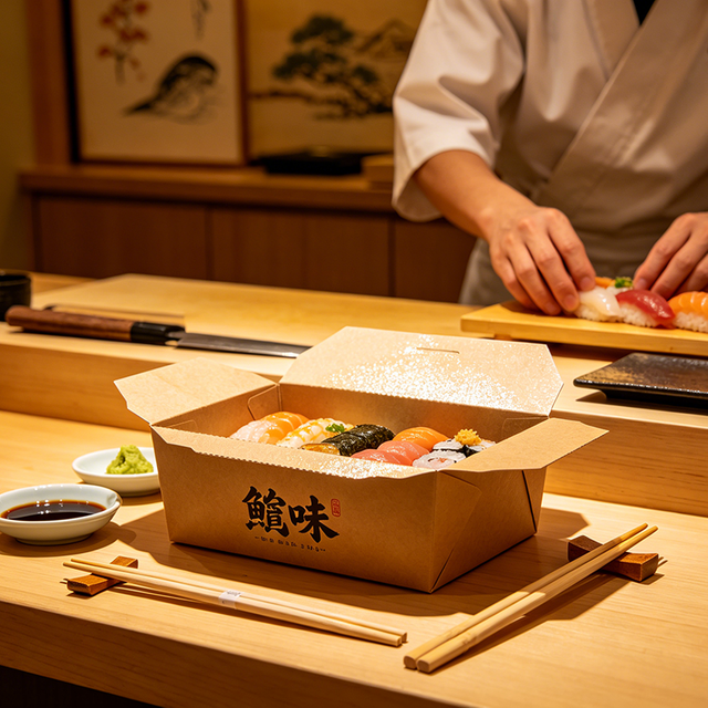 Caja de embalaje de tubo Pop de empuje de Sushi respetuosa con el medio ambiente, caja de calidad alimentaria para llevar, contenedor de Sushi, caja de regalo de papel, f&aacute;brica