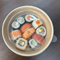 Conteneur portatif de sushi d'usine d'emballage de bo&icirc;te de papier &eacute;cologique de la Chine pour les repas en d&eacute;placement